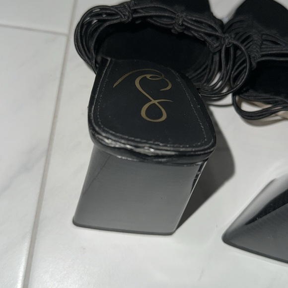 Sam Edelman Black Laurette Block Heel Sandals - Size 8 - Picture 9 of 17